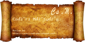 Csóri Mátyás névjegykártya