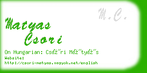 matyas csori business card